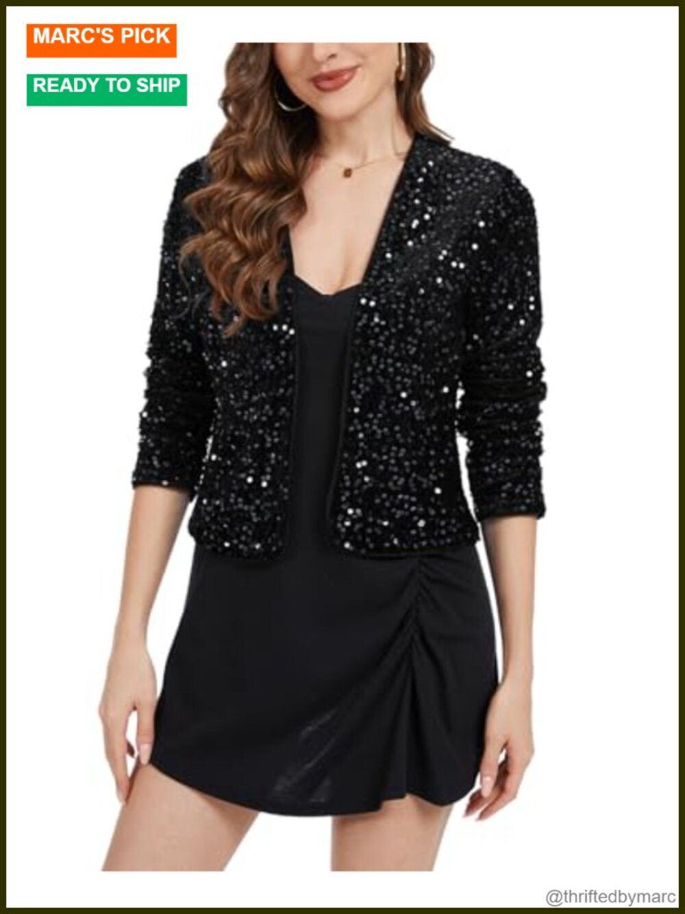 Velvet Sequin Cardigan Long Sleeve Open Front Party Concert Halloween